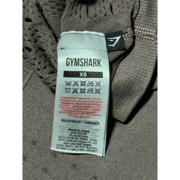 Gymshark Womens XS Light Brown Ribbed Seamless Leggings High waist Tummy Control - Picture 4 of 14